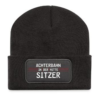 Achterbahnindermittesitzer - Recycelte Patch Beanie - Dunkelgrau - Vorne