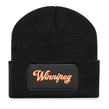 Lettrage rétro de Winnipeg - Beanie recyclé à patch - noir - Devant