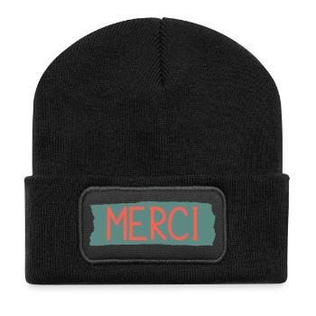 MERCI. MAÎTRESSE. MAÎTRE. MERCI MAÎTRESSE - Beanie recyclé à patch - noir - Devant