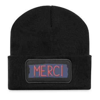 MERCI. MAÎTRESSE. MAÎTRE. MERCI MAÎTRESSE - Beanie recyclé à patch - noir - Devant