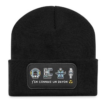 J'en connais un Rayon Radio Humour Radiologie - Beanie recyclé à patch - noir - Devant