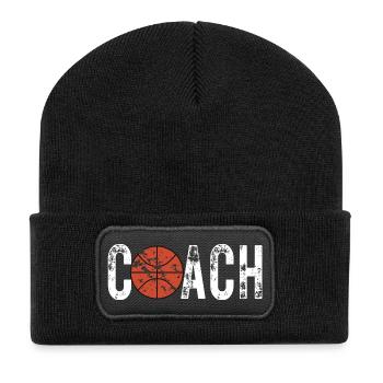 COACH BASKETBALL Design pour Hommes et Femmes - Beanie recyclé à patch - noir - Devant