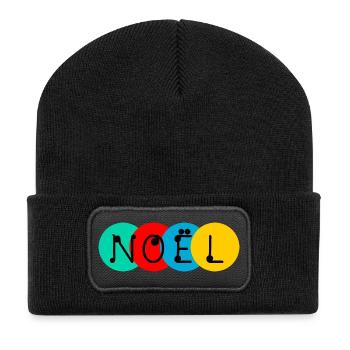 NOËL. JOYEUX NOËL. MERRY CHRISTMAS. NOUVEL AN - Beanie recyclé à patch - noir - Devant