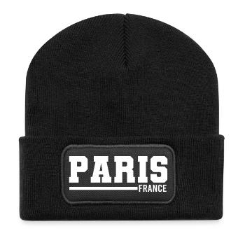 Paris | Frankreich - Recycelte Patch Beanie - Schwarz - Vorne