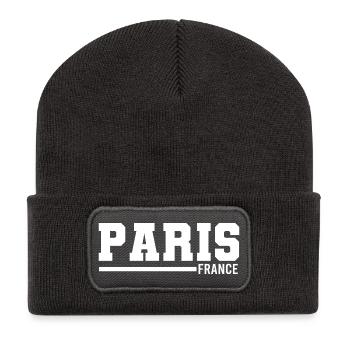 Paris | Frankreich - Recycelte Patch Beanie - Dunkelgrau - Vorne