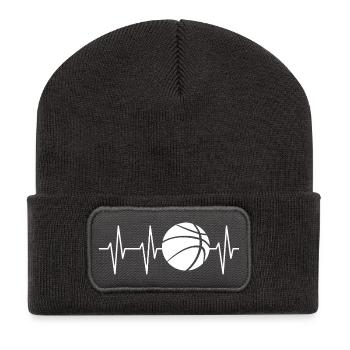 Joueur d’équipe de club de symbole de basket-ball de streetball - Beanie recyclé à patch - charbon - Devant