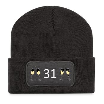 31e anniversaire 31 ans anniversaire 31 ans compte l31 - Beanie recyclé à patch - charbon - Devant