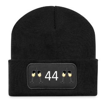 44e anniversaire 44 ans 44 ans numéro 44 - Beanie recyclé à patch - noir - Devant