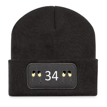 34th Birthday 34 Years Anniversary 34 Years Number 34 - Recycled Patch Beanie - dark grey - Front