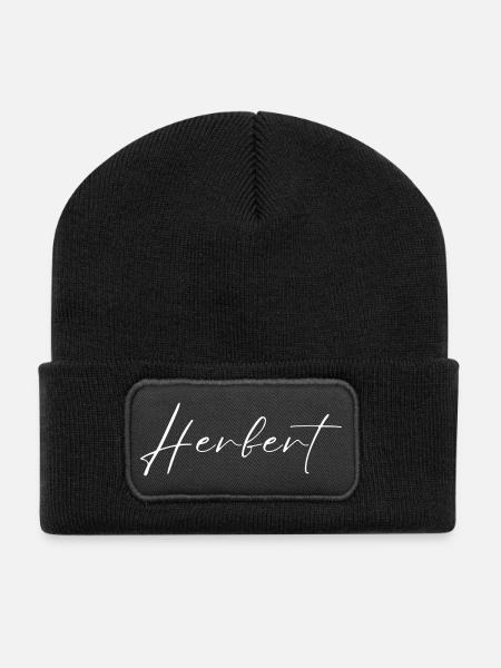 Herbert Name T-Shirt Geschenk Für Männer - Recycelte Patch Beanie - Schwarz