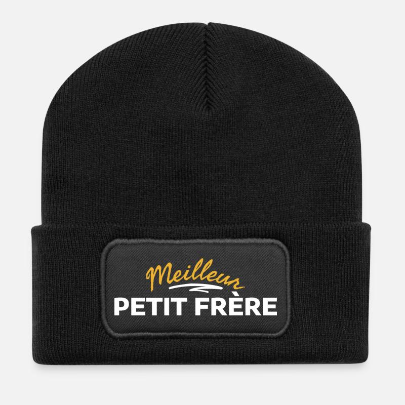 Cousin-Bruder mit leuchtenden Mustern - Recycelte Patch Beanie - Schwarz