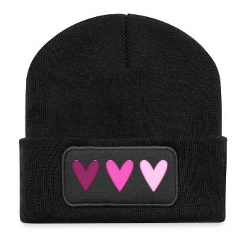COEUR. MERCI. MAÎTRESSE. MAÎTRE. MERCI MAÎTRESSE. - Beanie recyclé à patch - noir - Devant