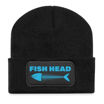 FISH HEAD - Recycled Patch Beanie - black - Front