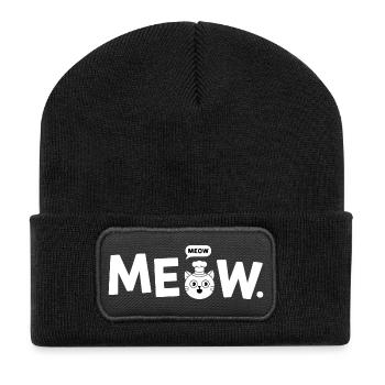 Meow Chef Cat - Recycled Patch Beanie - black - Front