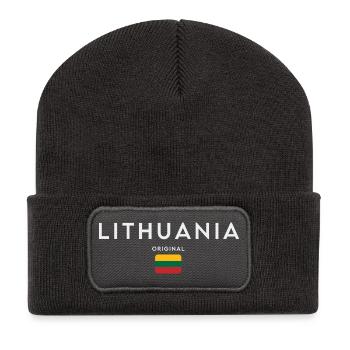 Litauische Flagge, Litauischer Stolz - Recycelte Patch Beanie - Dunkelgrau - Vorne