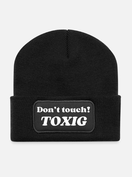 Dont Touch - Recycelte Patch Beanie - Schwarz