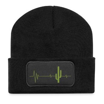 Saguaro Cactus Cacti Lover Heartbeat - Recycled Patch Beanie - black - Front