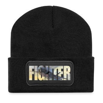 Fighter F-35 Lightning II - Recycelte Patch Beanie - Schwarz - Vorne