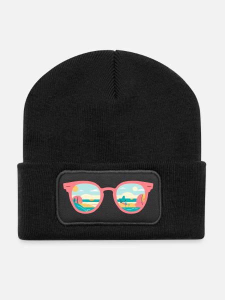 sunglasses - Recycelte Patch Beanie - Schwarz