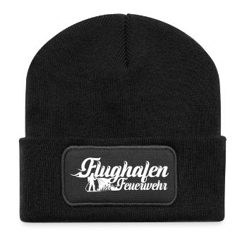 Flughafen Farewell Elefant Silhouette - Recycelte Patch Beanie - Schwarz - Vorne