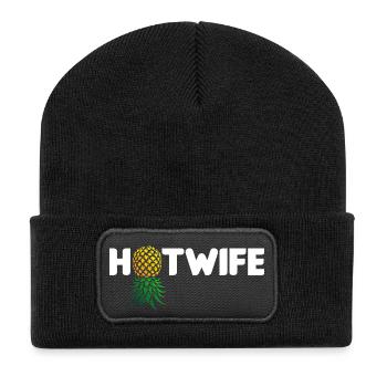 Hotwife Renversé Ananas Swinger Femme Chaude - Beanie recyclé à patch - noir - Devant