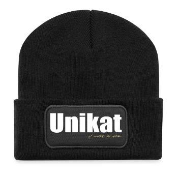 Pièce unique - Beanie recyclé à patch - noir - Devant