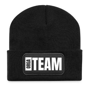 Orga - Team Member - Personal - Crew - Mitarbeiter - Recycelte Patch Beanie - Schwarz - Vorne