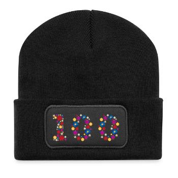 Fleurs 100 - Beanie recyclé à patch - noir - Devant