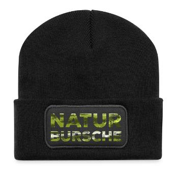Nature Boy Motif Forêt Lettrage - Beanie recyclé à patch - noir - Devant