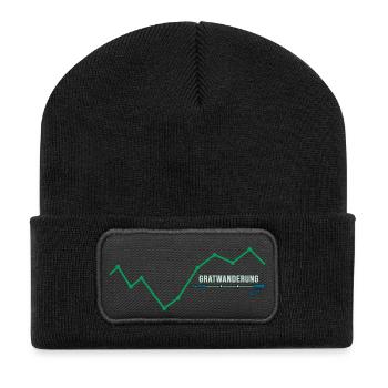 Randonnée en montagne Randonnée alpiniste Randonnée en montagne Funambule - Beanie recyclé à patch - noir - Devant