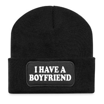 I have a boyfriend - Recycled Patch Beanie - black - Front