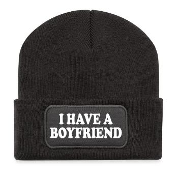 I have a boyfriend - Recycled Patch Beanie - dark grey - Front