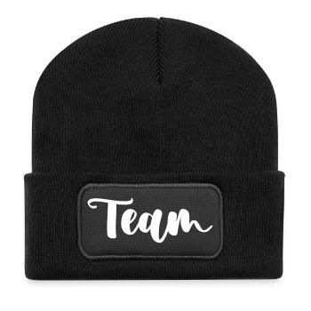 team_01 - Beanie recyclé à patch - noir - Devant