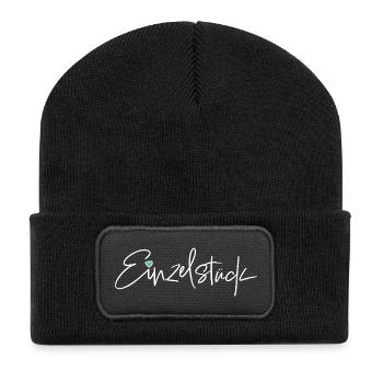 Unique piece – Stylish slogan motif for unique pieces - Recycled Patch Beanie - black - Front