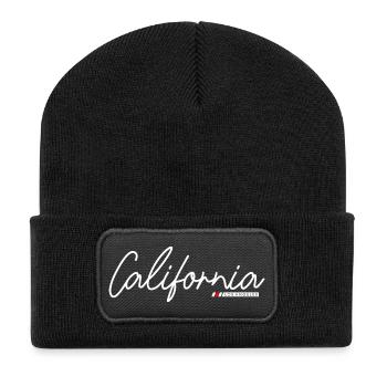 California Sunset in Pastel Colors - Recycled Patch Beanie - black - Front