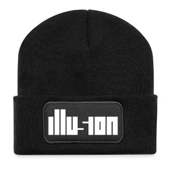 Illusion – Optische Täuschung Kontrastdesign - Recycelte Patch Beanie - Schwarz - Vorne