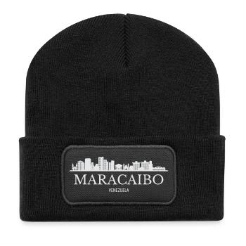 Maracaibo Skyline, Maracaibo Venezuela - Recycelte Patch Beanie - Schwarz - Vorne