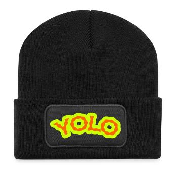 YOLO - Neon PsyPop Retro - Recycled Patch Beanie - black - Front