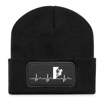 Alpinisme Femmes Heartbeat ECG - Beanie recyclé à patch - noir - Devant