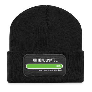 Critical Update New Perspective Installed - Beanie recyclé à patch - noir - Devant