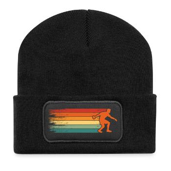 Boule retro Petanque Boule Boule player - Recycled Patch Beanie - black - Front