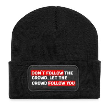 Control your own track: Don't follow the crowd - Recycled Patch Beanie - black - Front