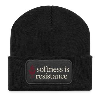 Eleganter Femininer Lebensstil, Sanfte - Recycelte Patch Beanie - Schwarz - Vorne