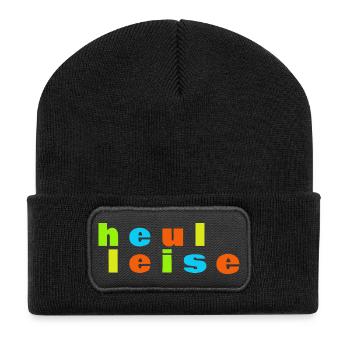 Heul Leise - Recycelte Patch Beanie - Schwarz - Vorne