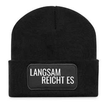 Slowly enough, - Recycled Patch Beanie - black - Front