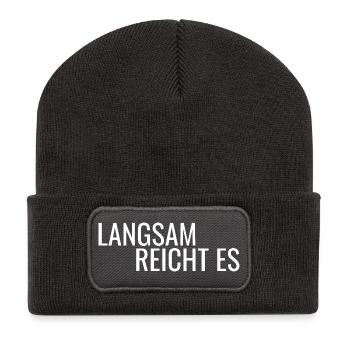 Assez lentement, - Beanie recyclé à patch - charbon - Devant