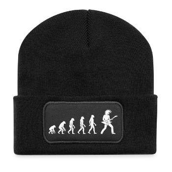 Evolution der Gitarrenkunst Rock n Roll - Recycelte Patch Beanie - Schwarz - Vorne