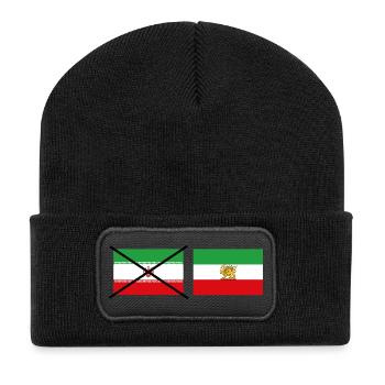 Crossed Iran Flag Grafikdesign - Recycelte Patch Beanie - Schwarz - Vorne