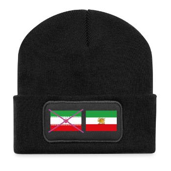Flag cross Iran – graphic cross-stop - Recycled Patch Beanie - black - Front