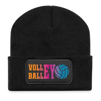 Colorful volleyball - Recycled Patch Beanie - black - Front